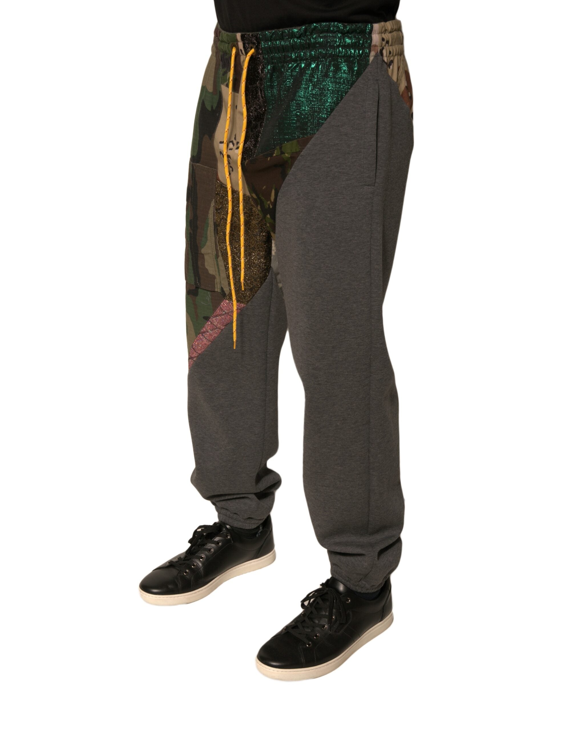 Dolce &amp; Gabbana – Mehrfarbige Jogginghose aus Baumwolle mit Patchwork-Muster