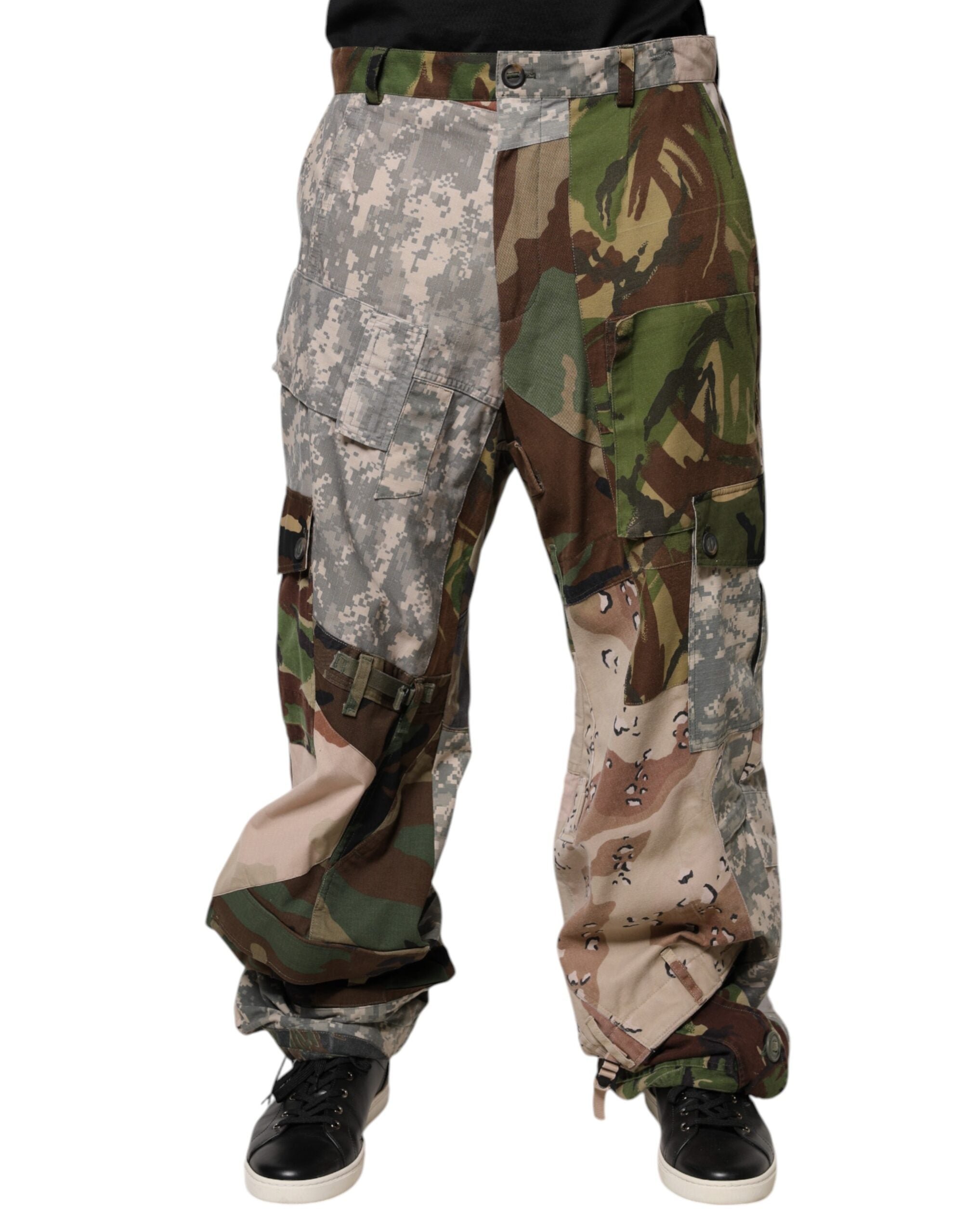 Dolce &amp; Gabbana Mehrfarbige Patchwork-Cargohose mit Camouflage-Muster