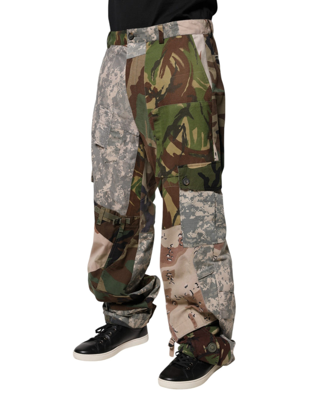 Dolce &amp; Gabbana Mehrfarbige Patchwork-Cargohose mit Camouflage-Muster