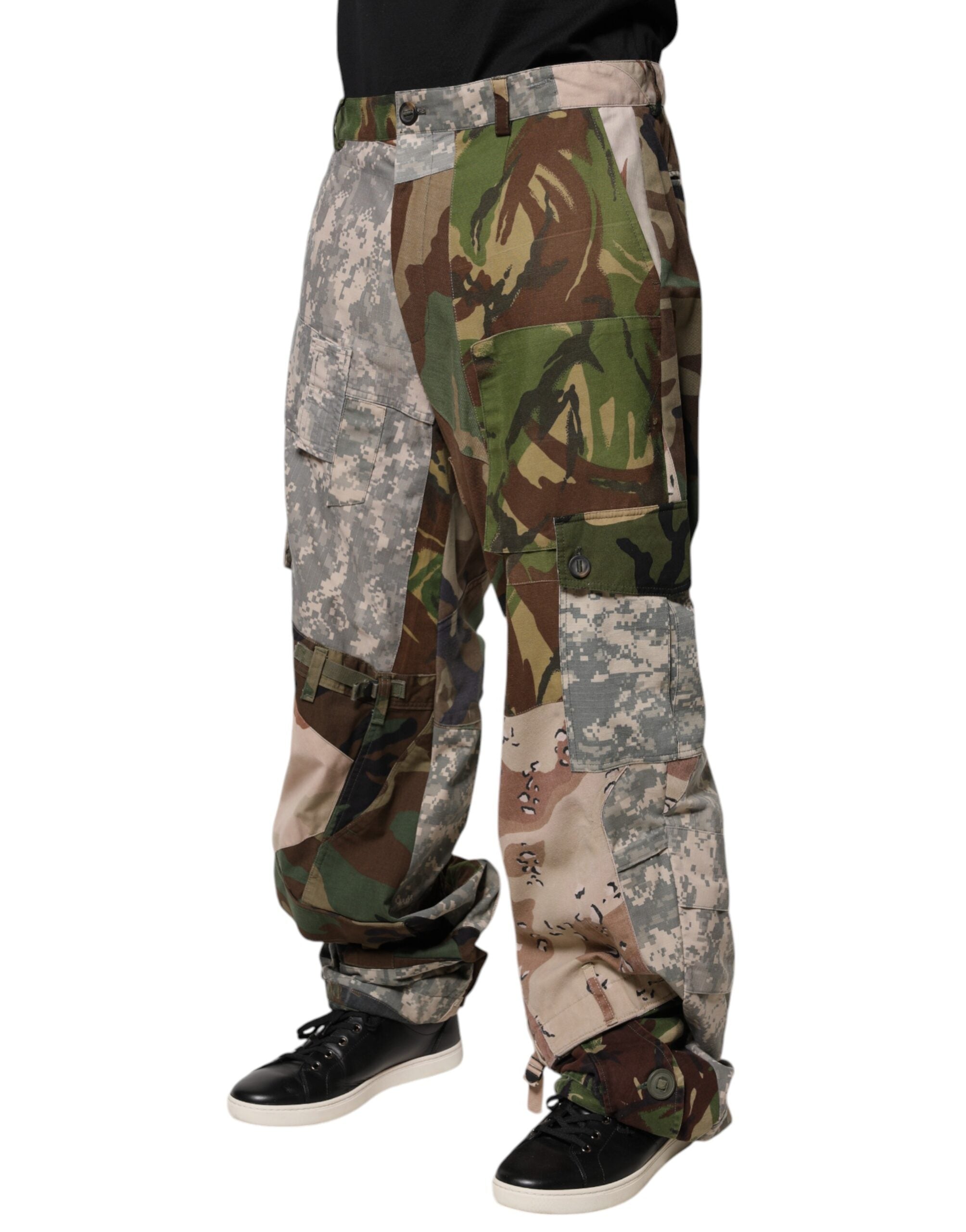 Dolce &amp; Gabbana Mehrfarbige Patchwork-Cargohose mit Camouflage-Muster