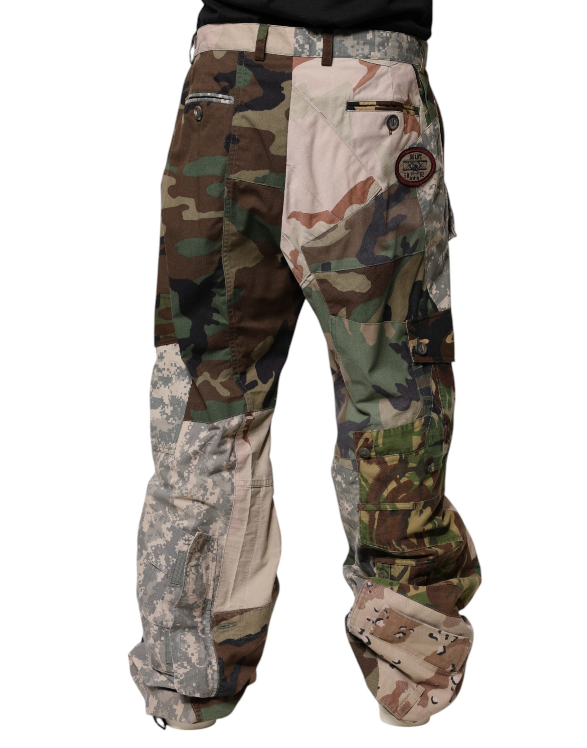Dolce &amp; Gabbana Mehrfarbige Patchwork-Cargohose mit Camouflage-Muster