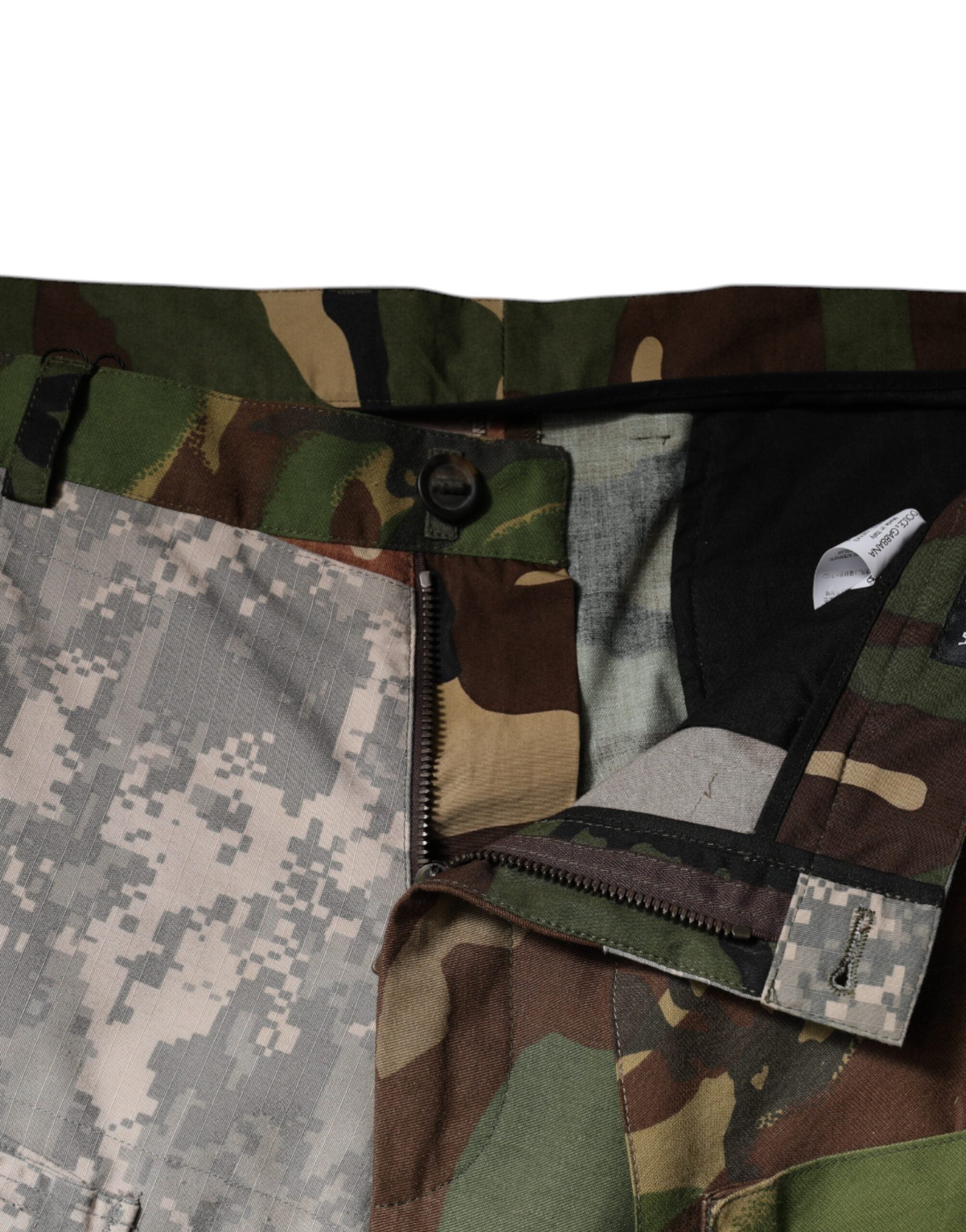 Dolce &amp; Gabbana Mehrfarbige Patchwork-Cargohose mit Camouflage-Muster