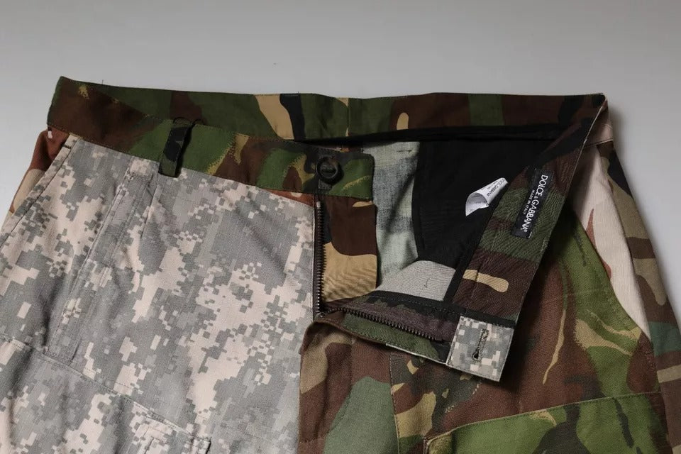 Dolce &amp; Gabbana Mehrfarbige Patchwork-Cargohose mit Camouflage-Muster