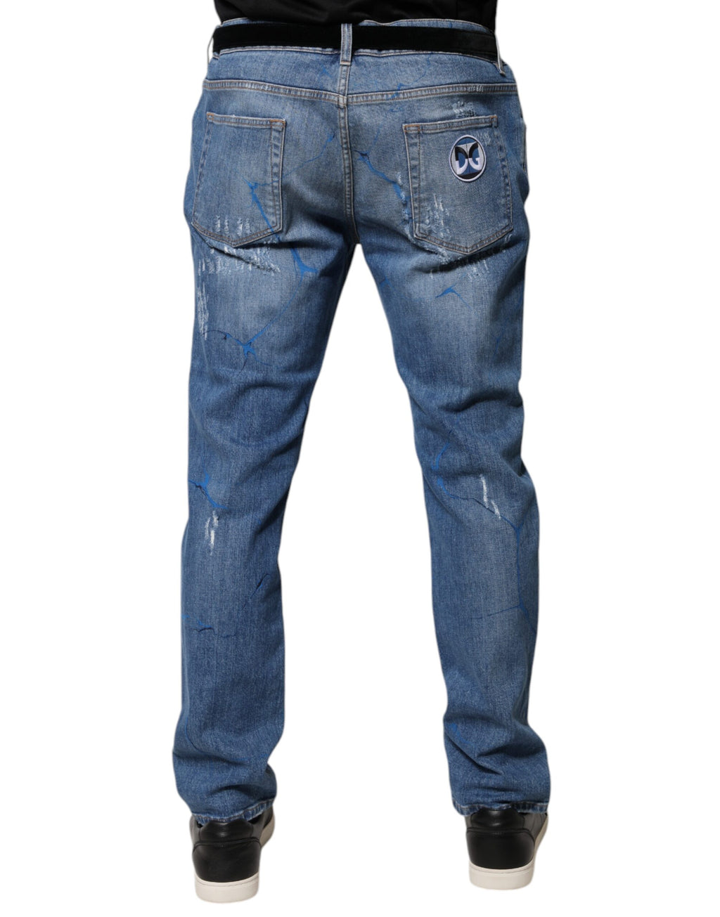 Dolce &amp; Gabbana – Zerfetzte Skinny-Jeans aus blauem Stretch-Baumwolldenim