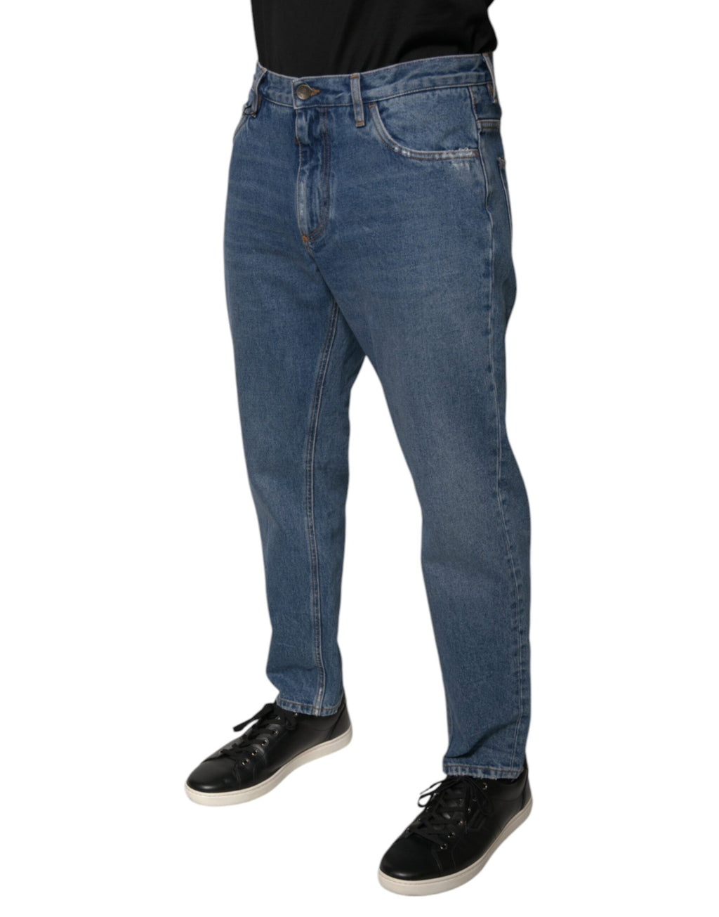 Dolce &amp; Gabbana Blaue Herren-Jeans mit Logo aus Baumwolle