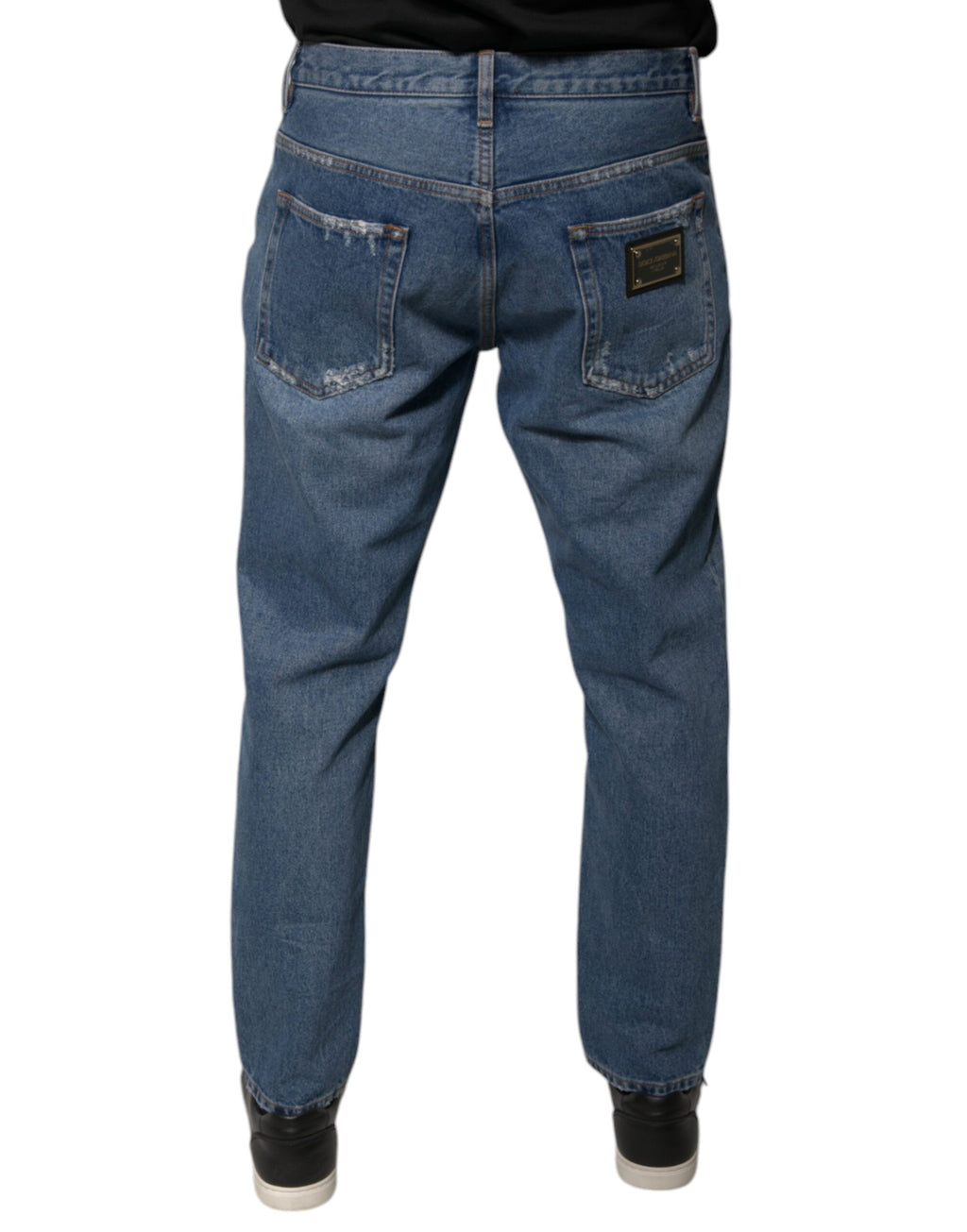 Dolce &amp; Gabbana Blaue Herren-Jeans mit Logo aus Baumwolle
