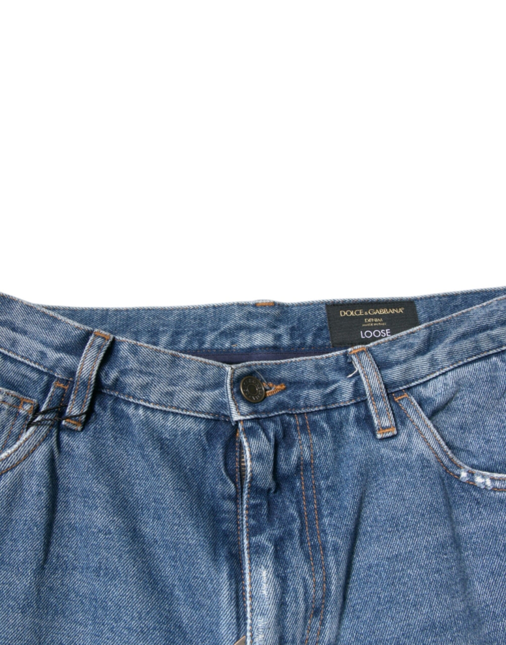 Dolce &amp; Gabbana Blaue Herren-Jeans mit Logo aus Baumwolle