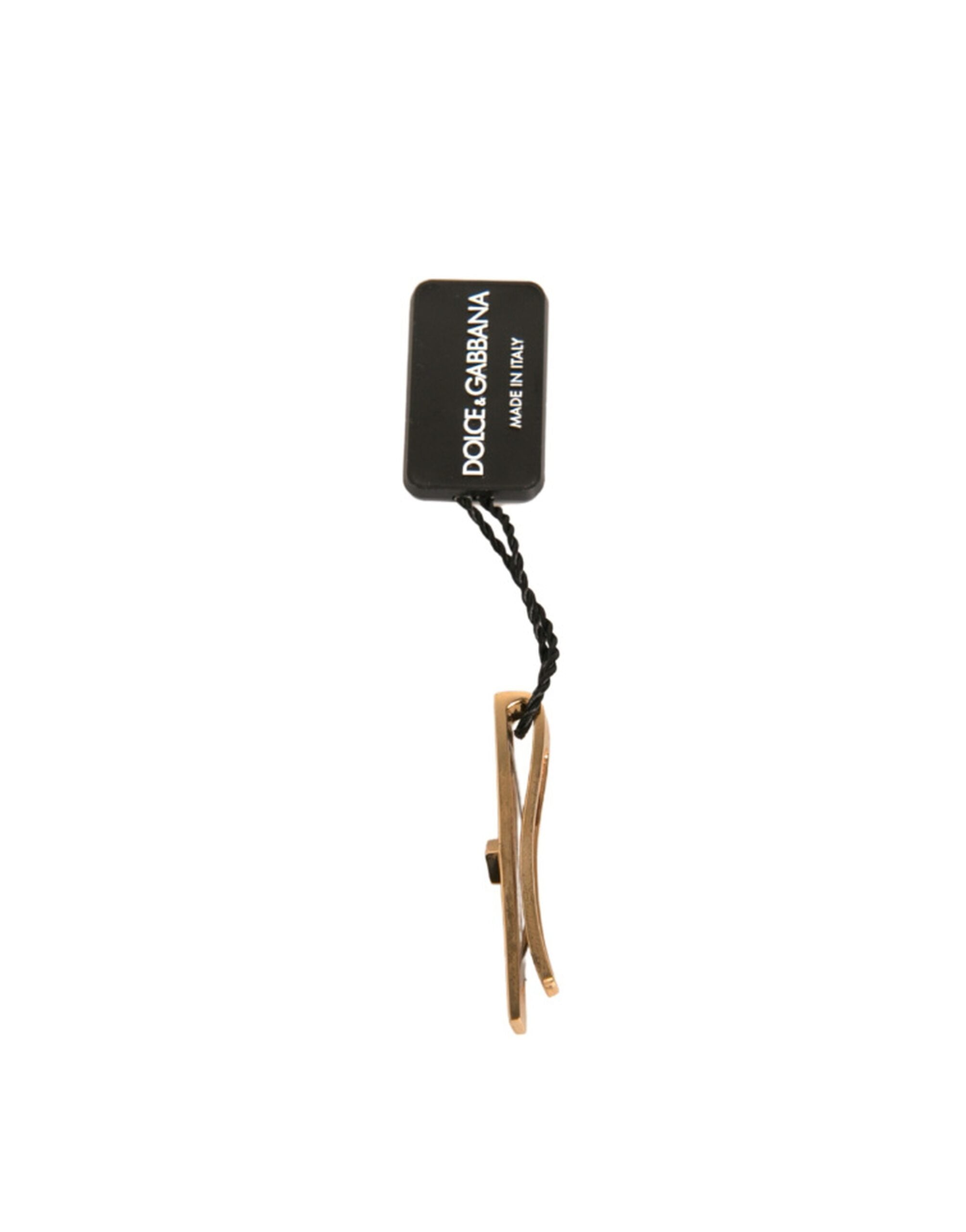 Dolce &amp; Gabbana Krawattenklammer aus goldfarbenem Messing mit Kristallen