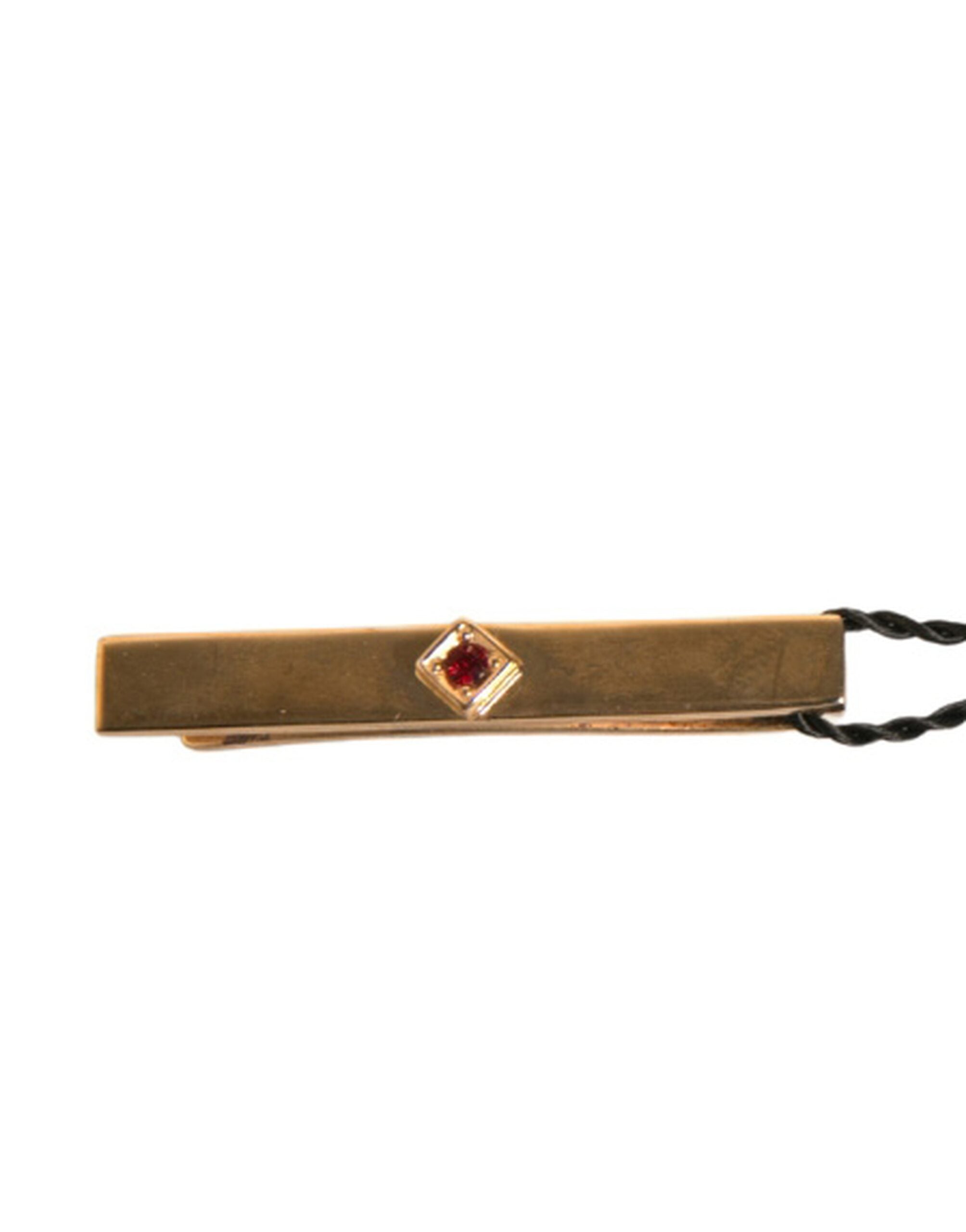 Dolce &amp; Gabbana Krawattenklammer aus goldfarbenem Messing mit Kristallen