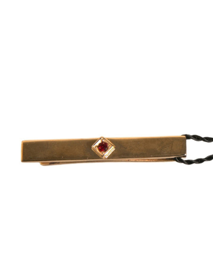 Dolce &amp; Gabbana Krawattenklammer aus goldfarbenem Messing mit Kristallen