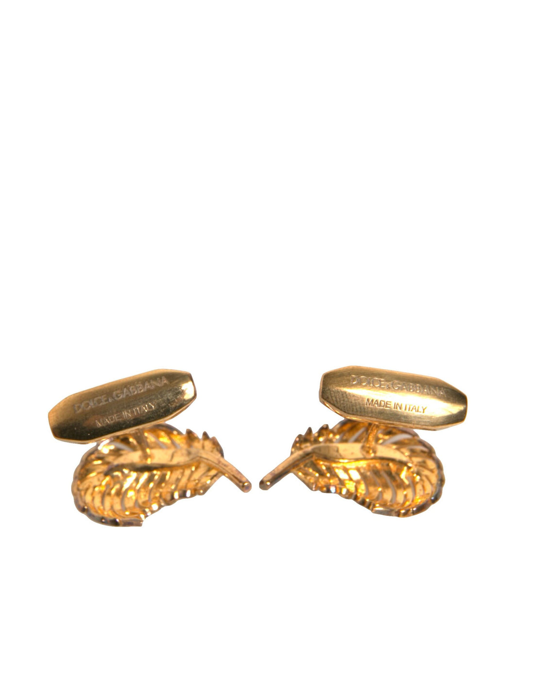 Dolce &amp; Gabbana Manschettenknopf aus 925er Sterlingsilber mit Kristallblatt