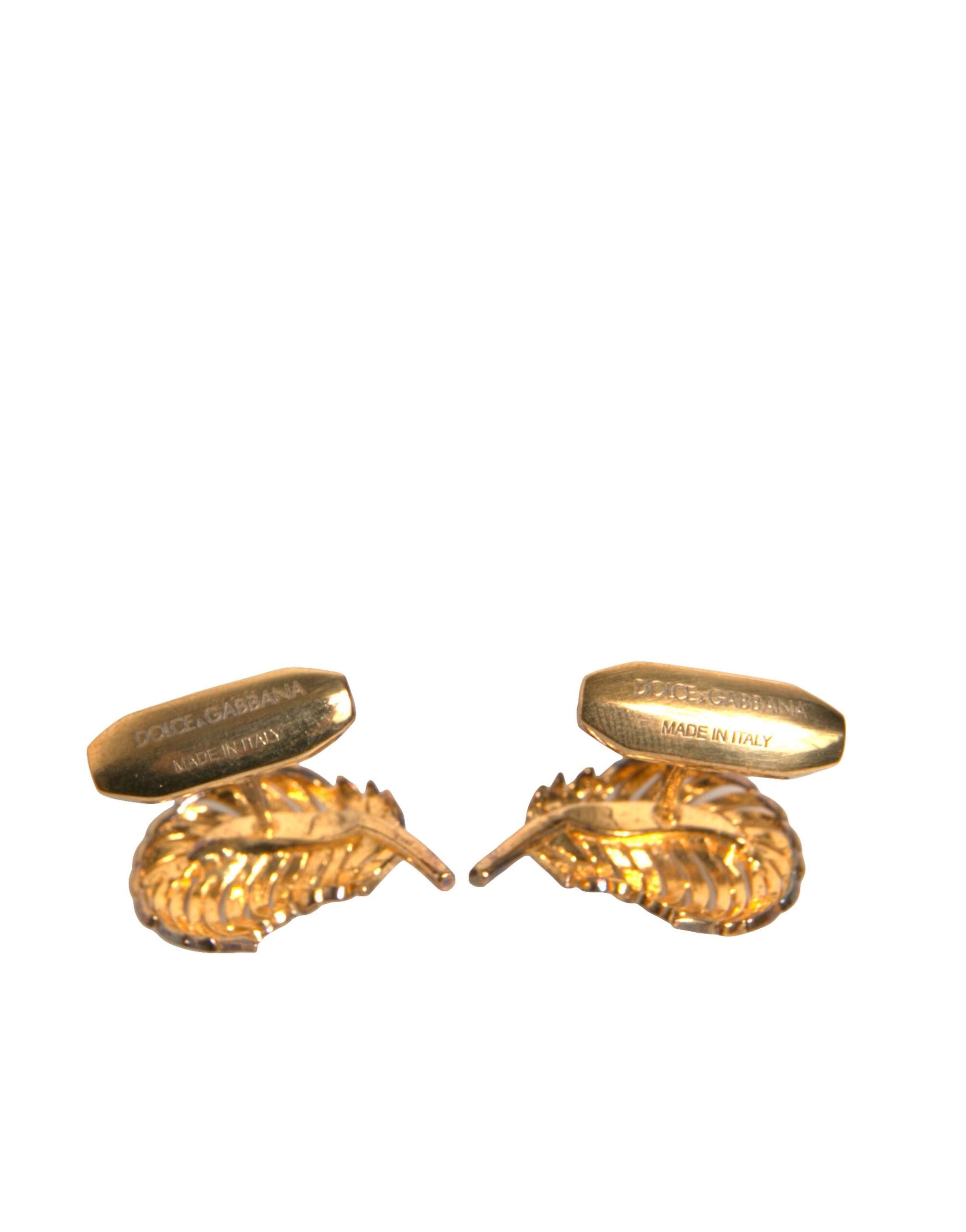 Dolce &amp; Gabbana Manschettenknopf aus 925er Sterlingsilber mit Kristallblatt