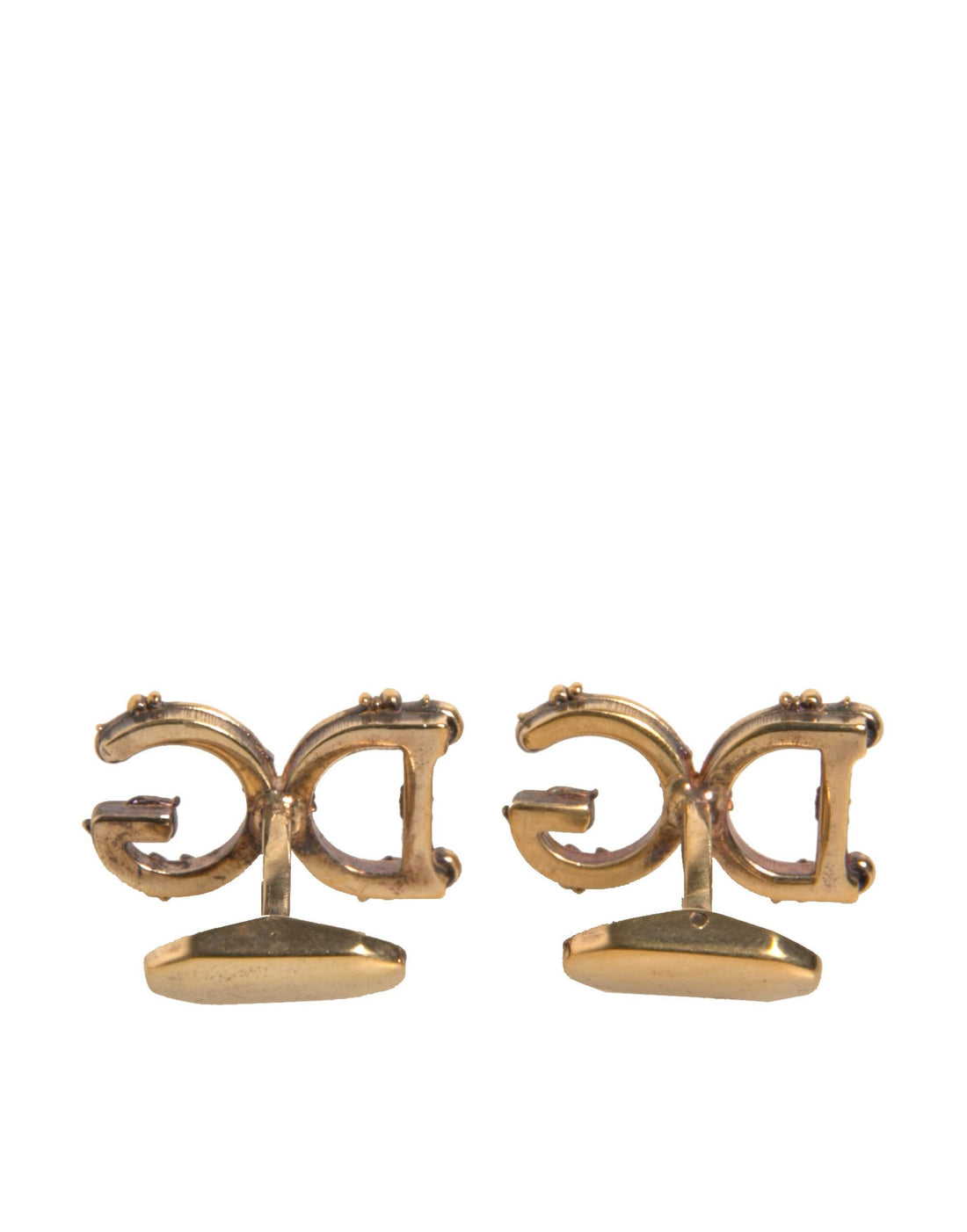 Dolce &amp; Gabbana Manschettenknopf aus 925er Sterlingsilber mit DG-Logo, goldfarben