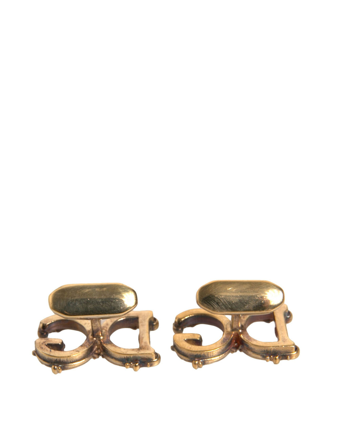 Dolce &amp; Gabbana Manschettenknopf aus 925er Sterlingsilber mit DG-Logo, goldfarben