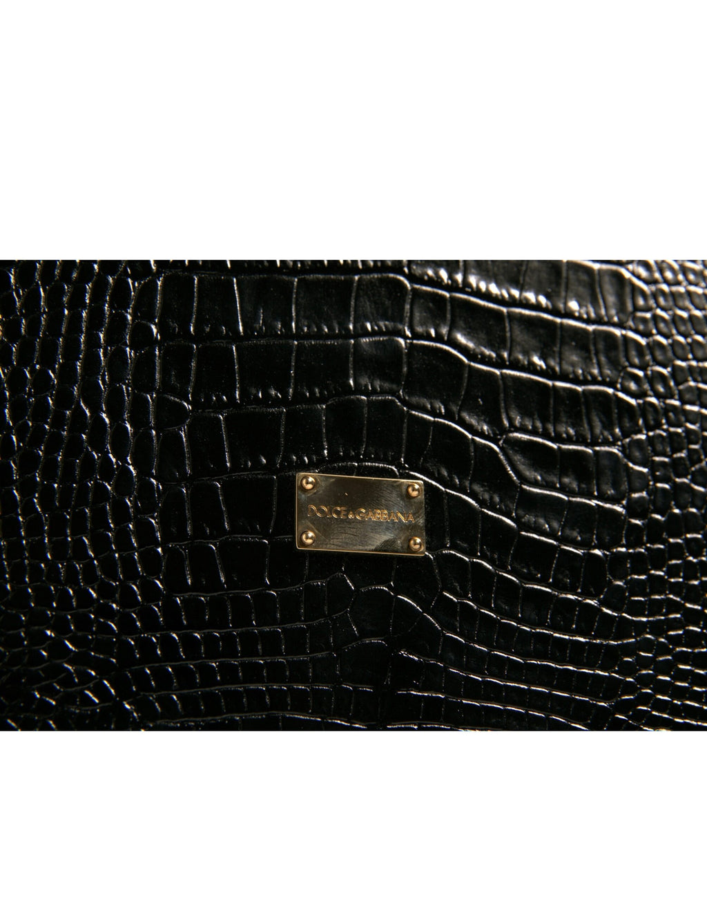 Dolce &amp; Gabbana Elegante Kataloghülle aus schwarzem Leder mit Logo-Plakette