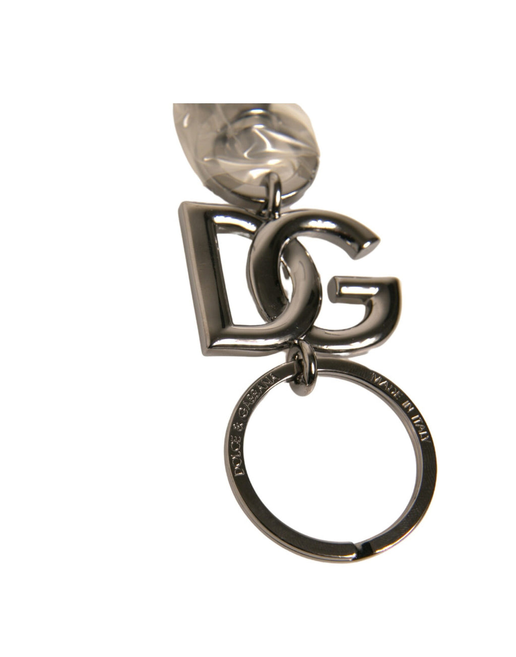 Dolce &amp; Gabbana Schlüsselanhänger mit DG-Logo, Silber, Messing, Metallring
