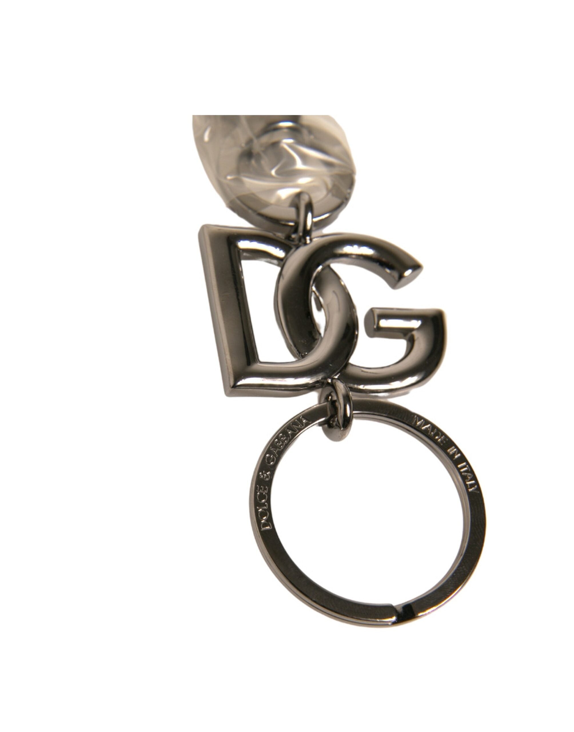 Dolce &amp; Gabbana Schlüsselanhänger mit DG-Logo, Silber, Messing, Metallring