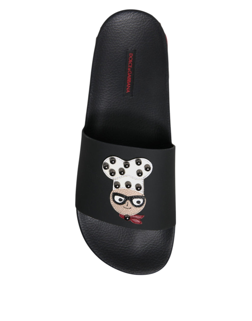 Dolce &amp; Gabbana Schwarze Leder-Sandalen, Strandschuhe