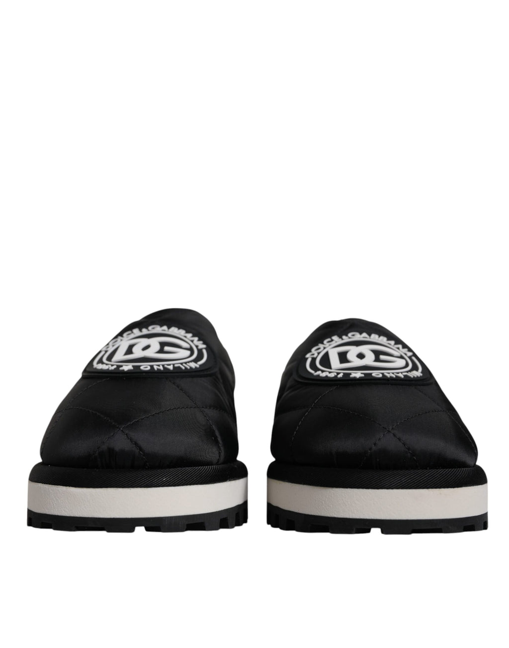 Dolce &amp; Gabbana – Sandalen mit gestepptem Logo-Patch aus schwarzem Nylon