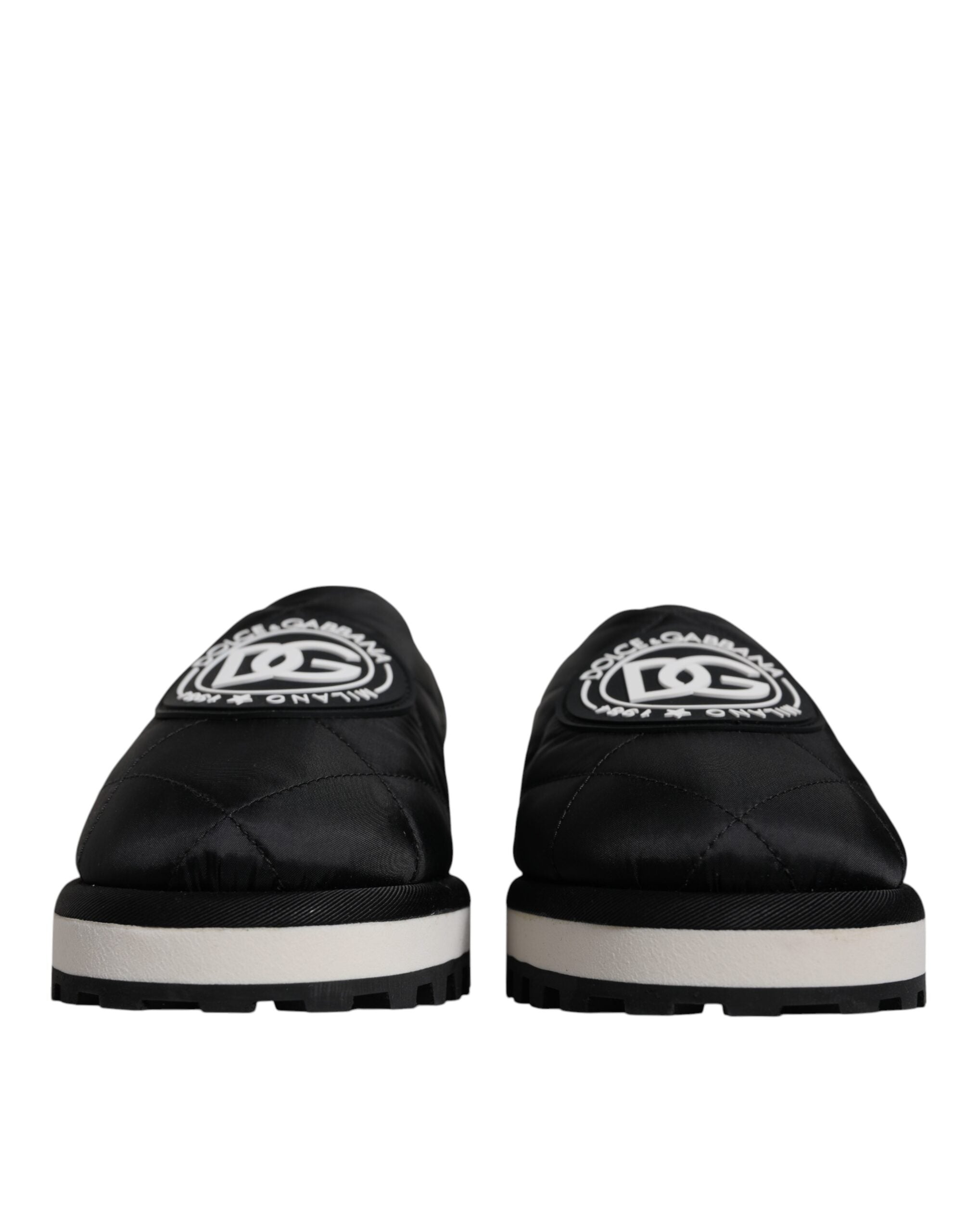Dolce &amp; Gabbana – Sandalen mit gestepptem Logo-Patch aus schwarzem Nylon