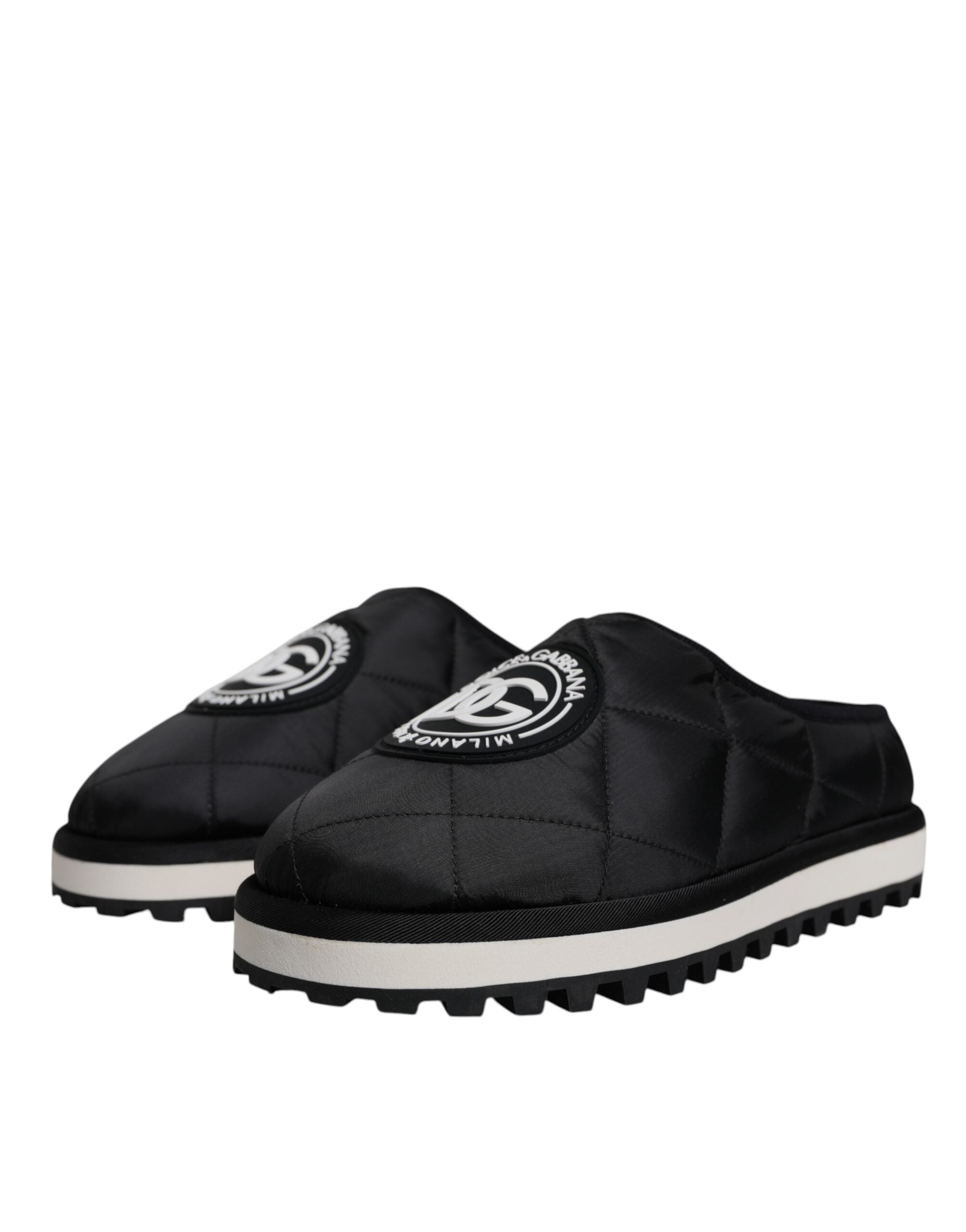Dolce &amp; Gabbana – Sandalen mit gestepptem Logo-Patch aus schwarzem Nylon