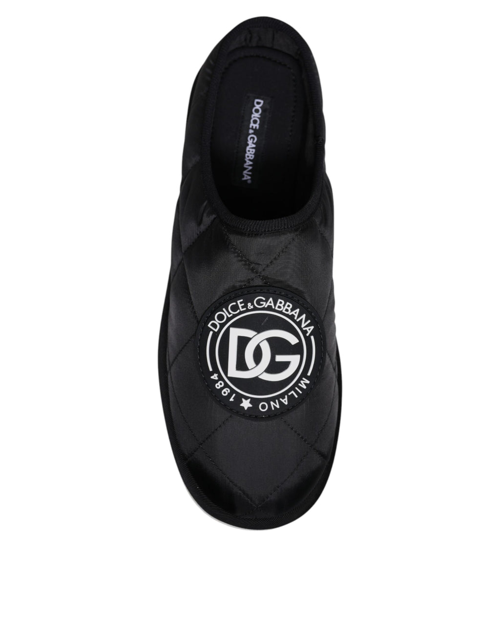 Dolce &amp; Gabbana – Sandalen mit gestepptem Logo-Patch aus schwarzem Nylon