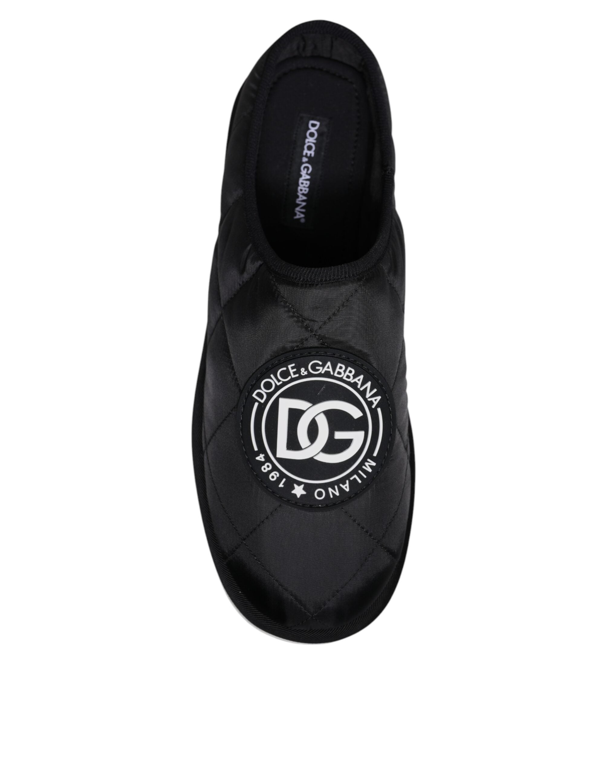 Dolce &amp; Gabbana – Sandalen mit gestepptem Logo-Patch aus schwarzem Nylon