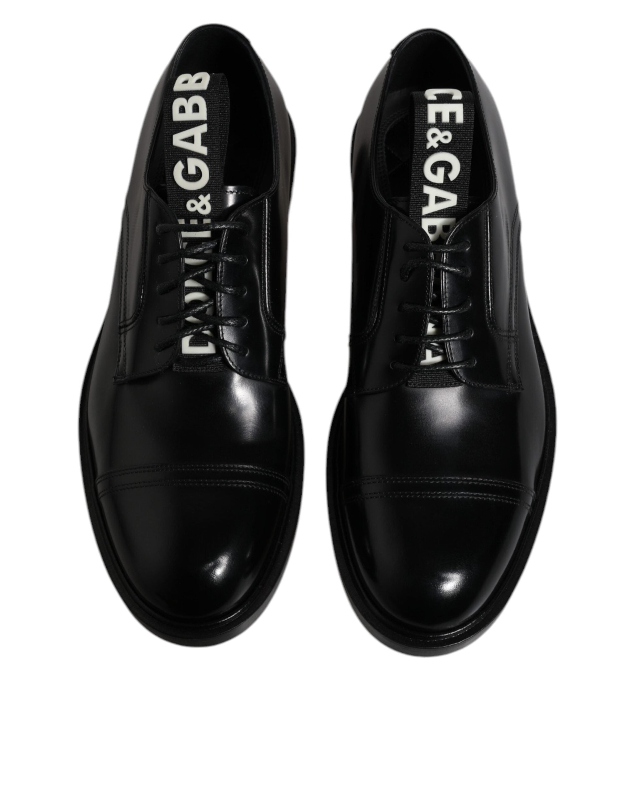 Dolce &amp; Gabbana – Derby-Schnürschuhe aus schwarzem Lackleder