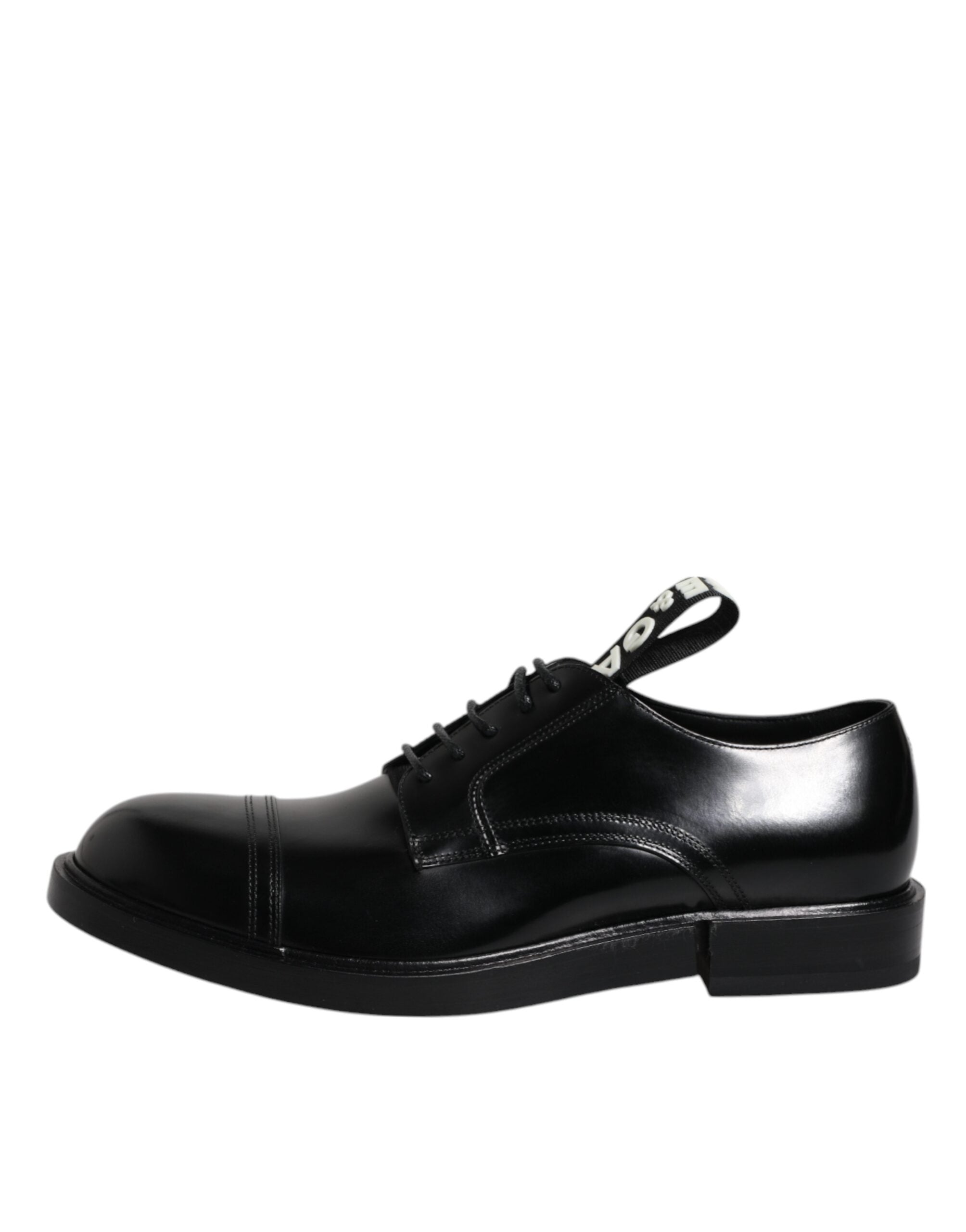 Dolce &amp; Gabbana – Derby-Schnürschuhe aus schwarzem Lackleder