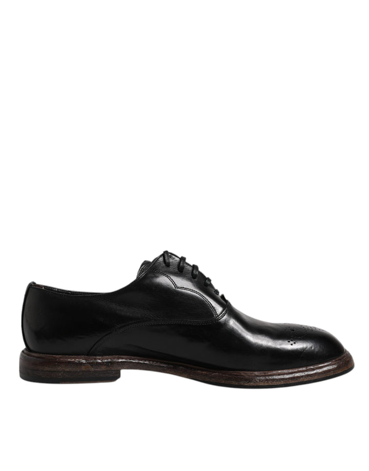 Dolce &amp; Gabbana – Derby-Schuhe aus schwarzem Leder für Herren