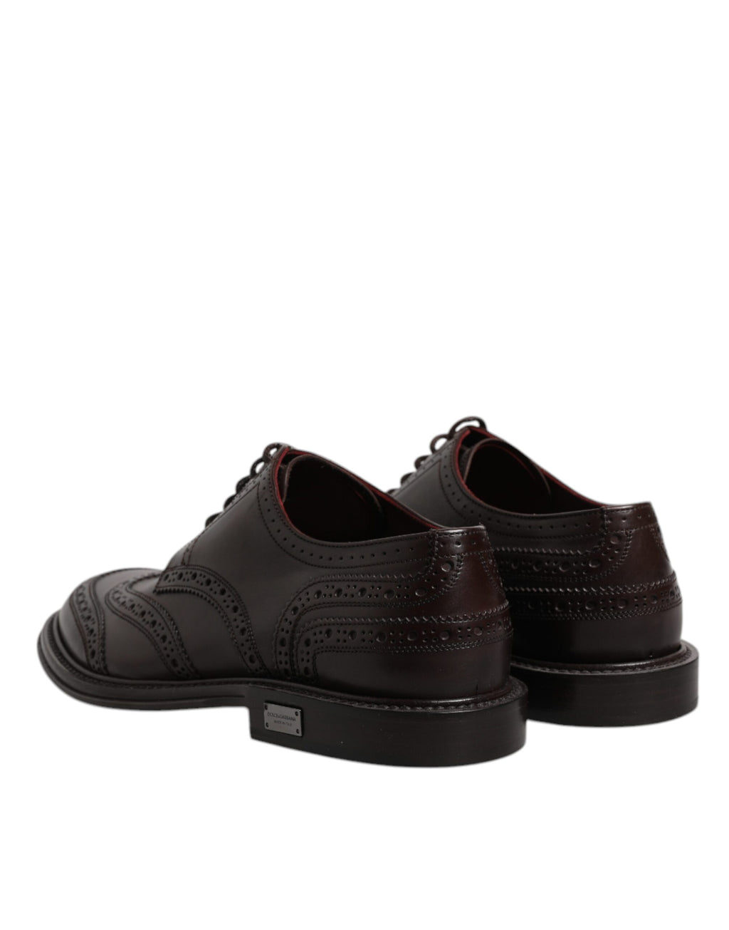 Dolce &amp; Gabbana – Braune Derby-Schuhe aus Leder mit Flügelkappe und Schnürung für formelle Anlässe
