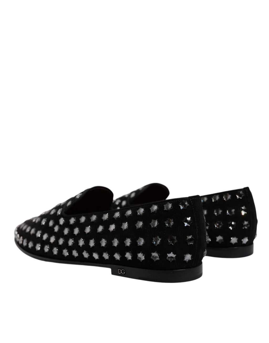 Dolce &amp; Gabbana – Schwarze Loafer mit Kristallverzierung