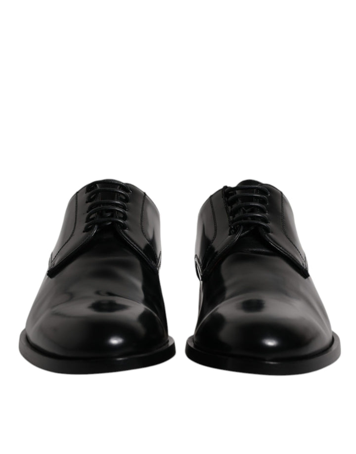 Dolce &amp; Gabbana – Derby-Schnürschuhe aus schwarzem Kalbsleder mit Schnürung