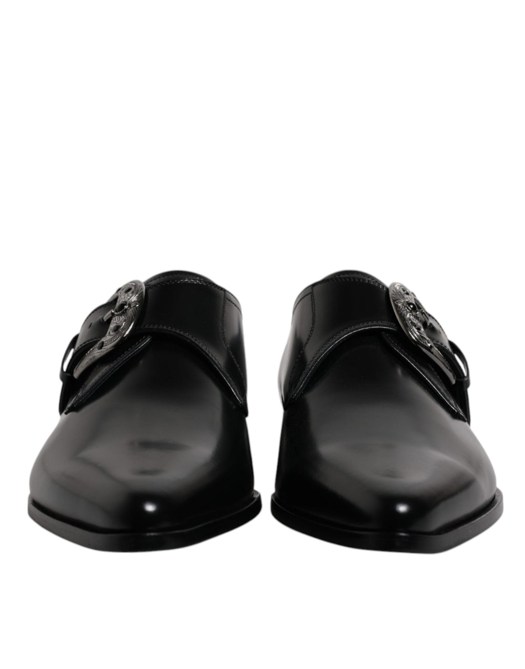 Dolce &amp; Gabbana – Formelle Derby-Schuhe aus schwarzem Leder mit Monkstrap