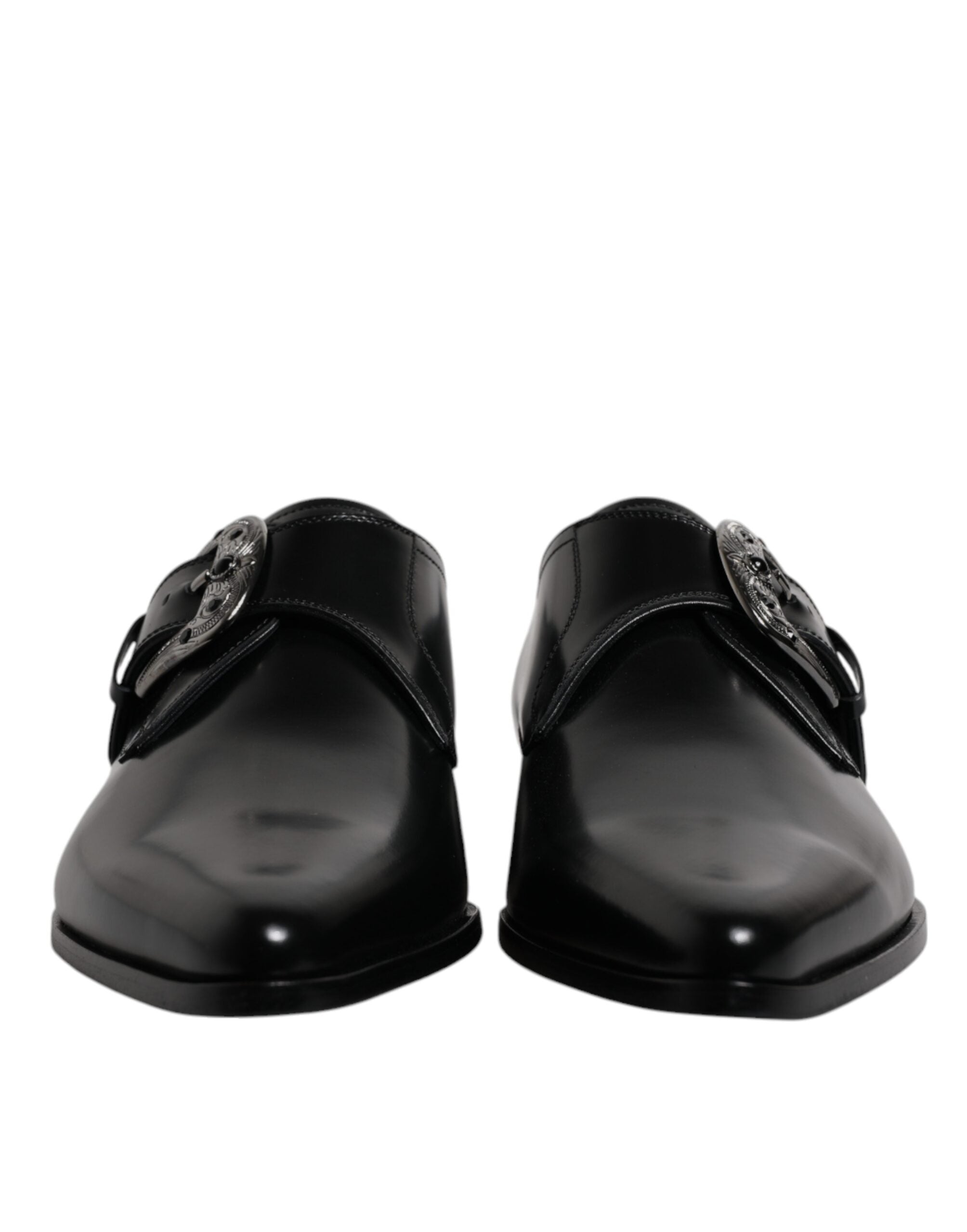 Dolce &amp; Gabbana – Formelle Derby-Schuhe aus schwarzem Leder mit Monkstrap
