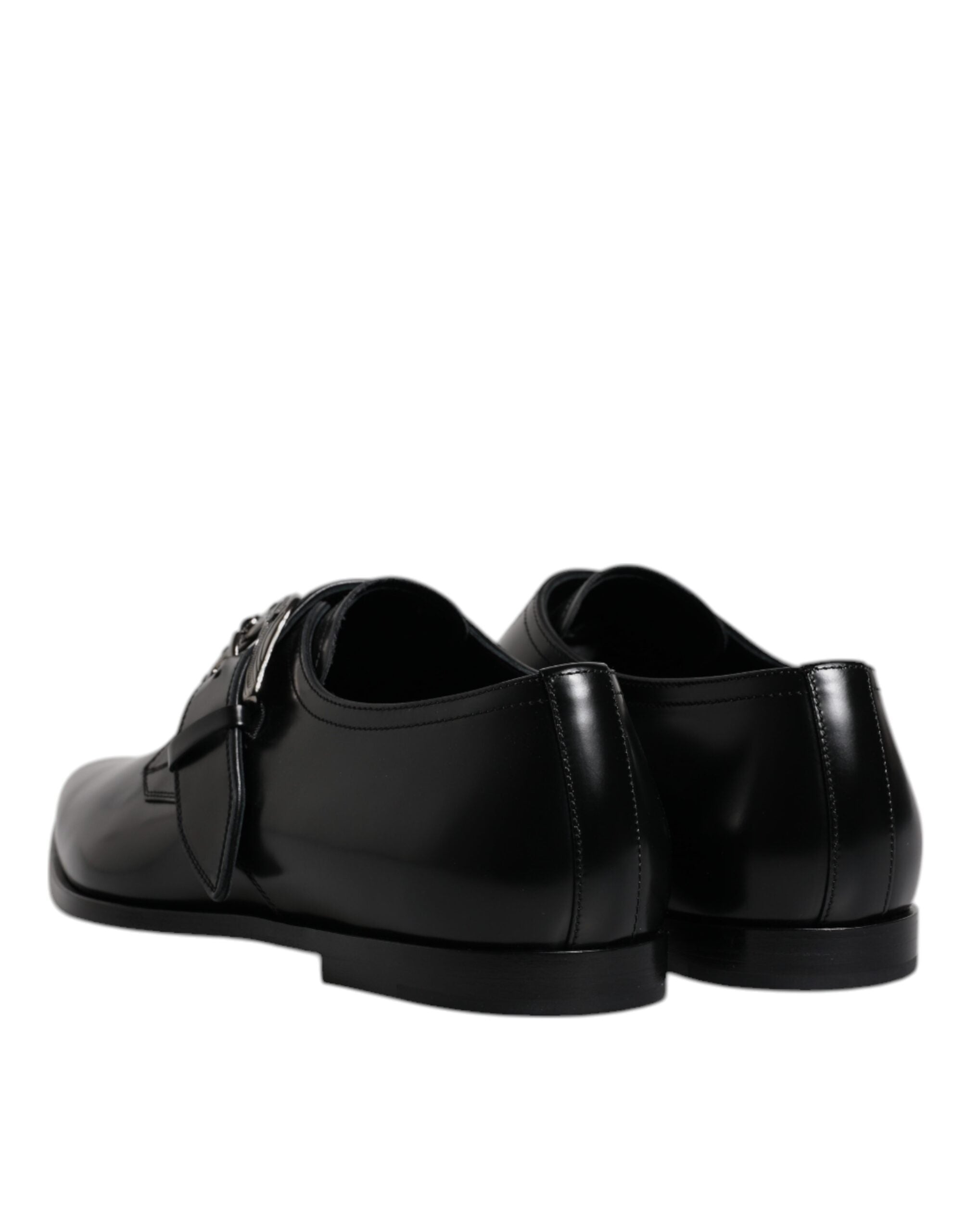 Dolce &amp; Gabbana – Formelle Derby-Schuhe aus schwarzem Leder mit Monkstrap
