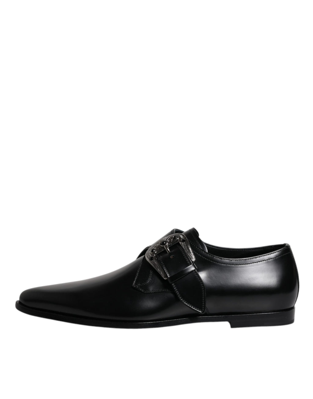 Dolce &amp; Gabbana – Formelle Derby-Schuhe aus schwarzem Leder mit Monkstrap