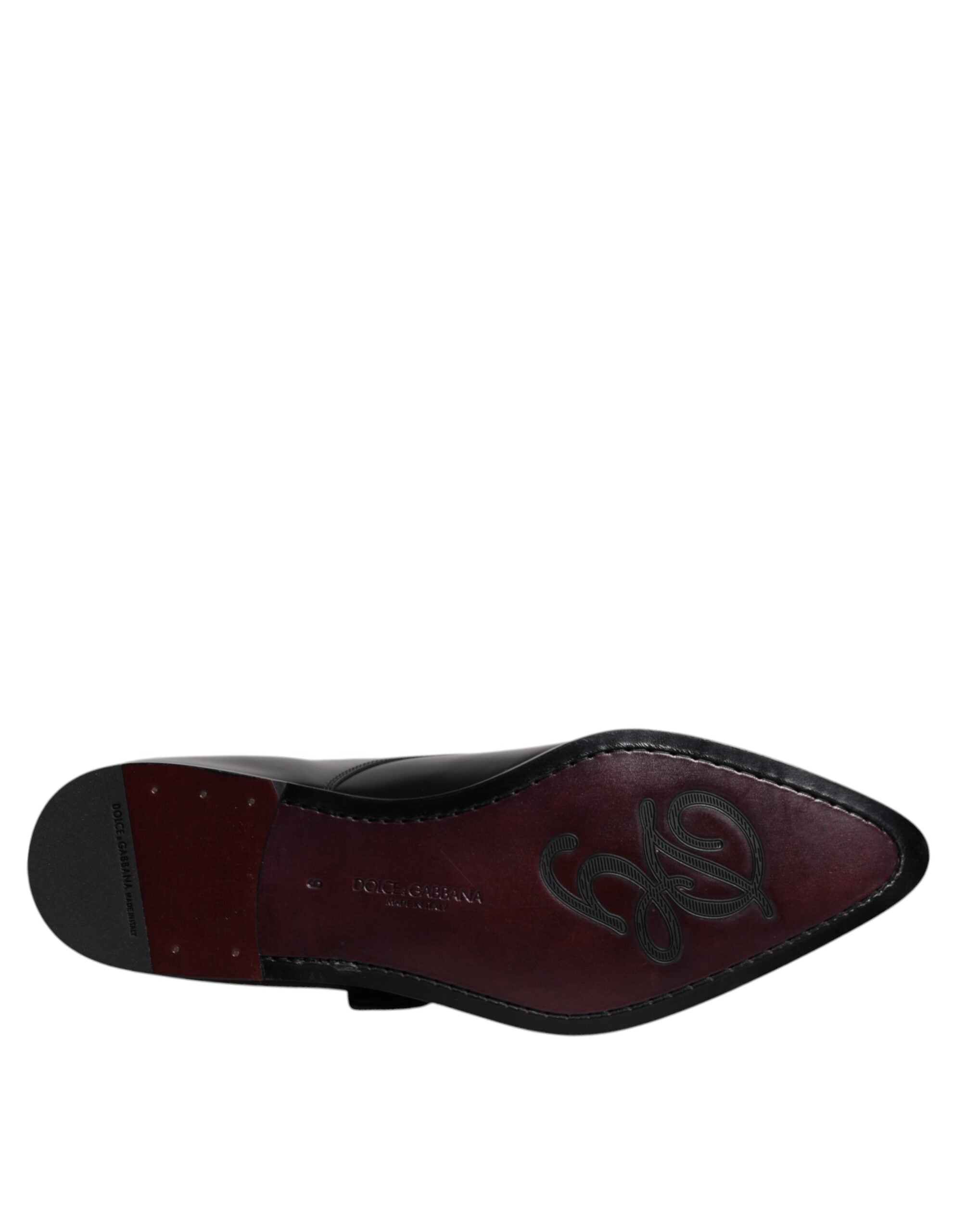 Dolce &amp; Gabbana – Formelle Derby-Schuhe aus schwarzem Leder mit Monkstrap