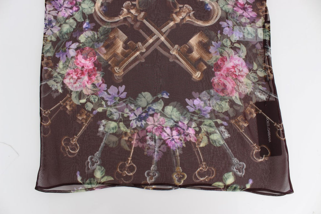 Dolce &amp; Gabbana – Elegante Seidenbluse mit Blumenmuster und Flügelärmeln