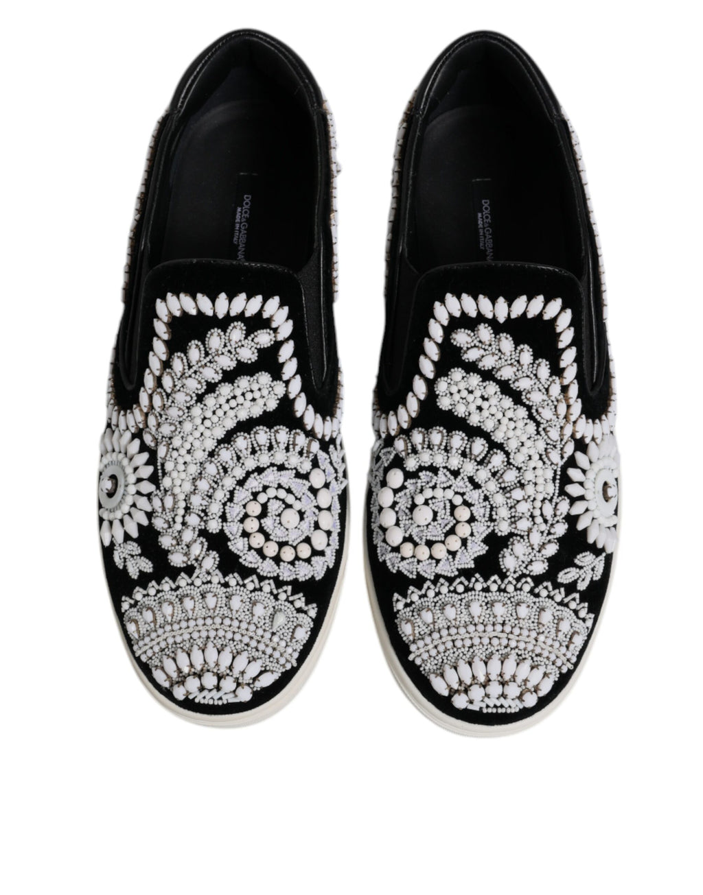 Dolce &amp; Gabbana – London – Schwarze Slipper mit Verzierung für Herren