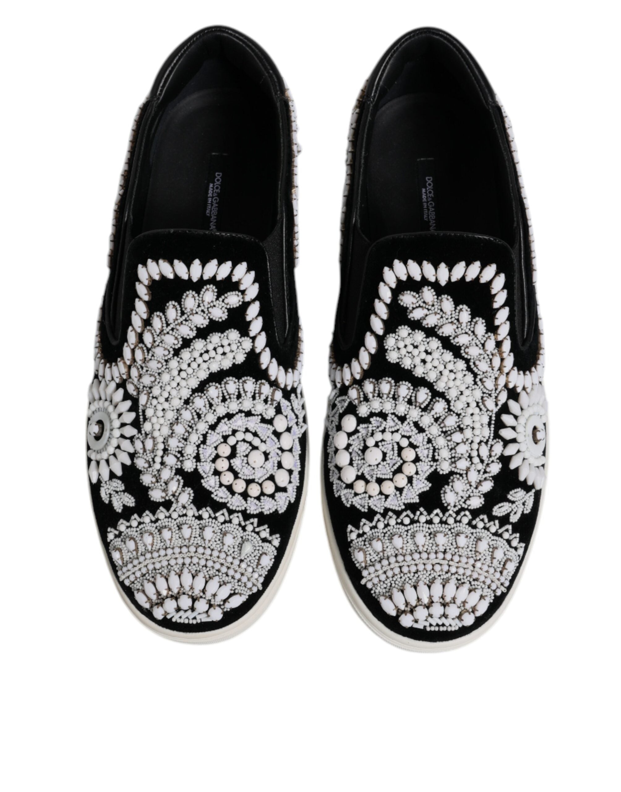 Dolce &amp; Gabbana – London – Schwarze Slipper mit Verzierung für Herren