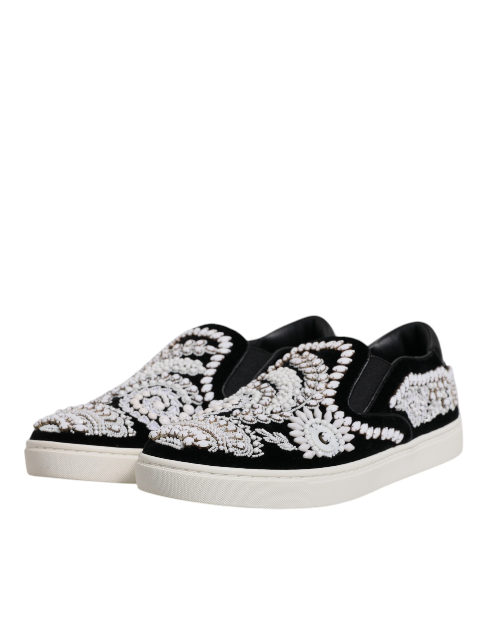 Dolce &amp; Gabbana – London – Schwarze Slipper mit Verzierung für Herren