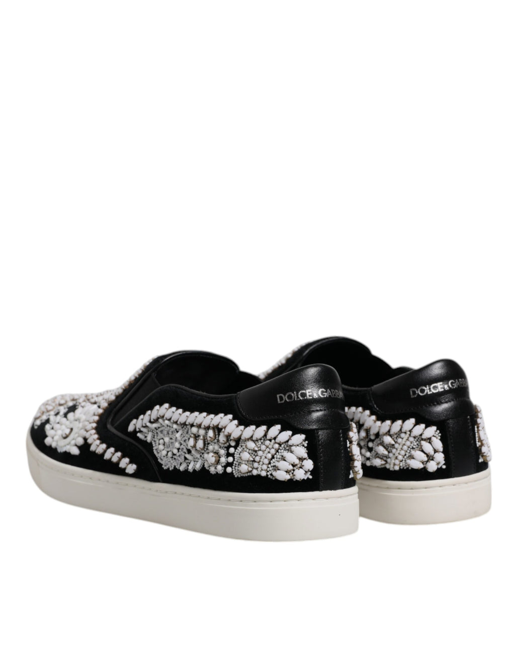 Dolce &amp; Gabbana – London – Schwarze Slipper mit Verzierung für Herren