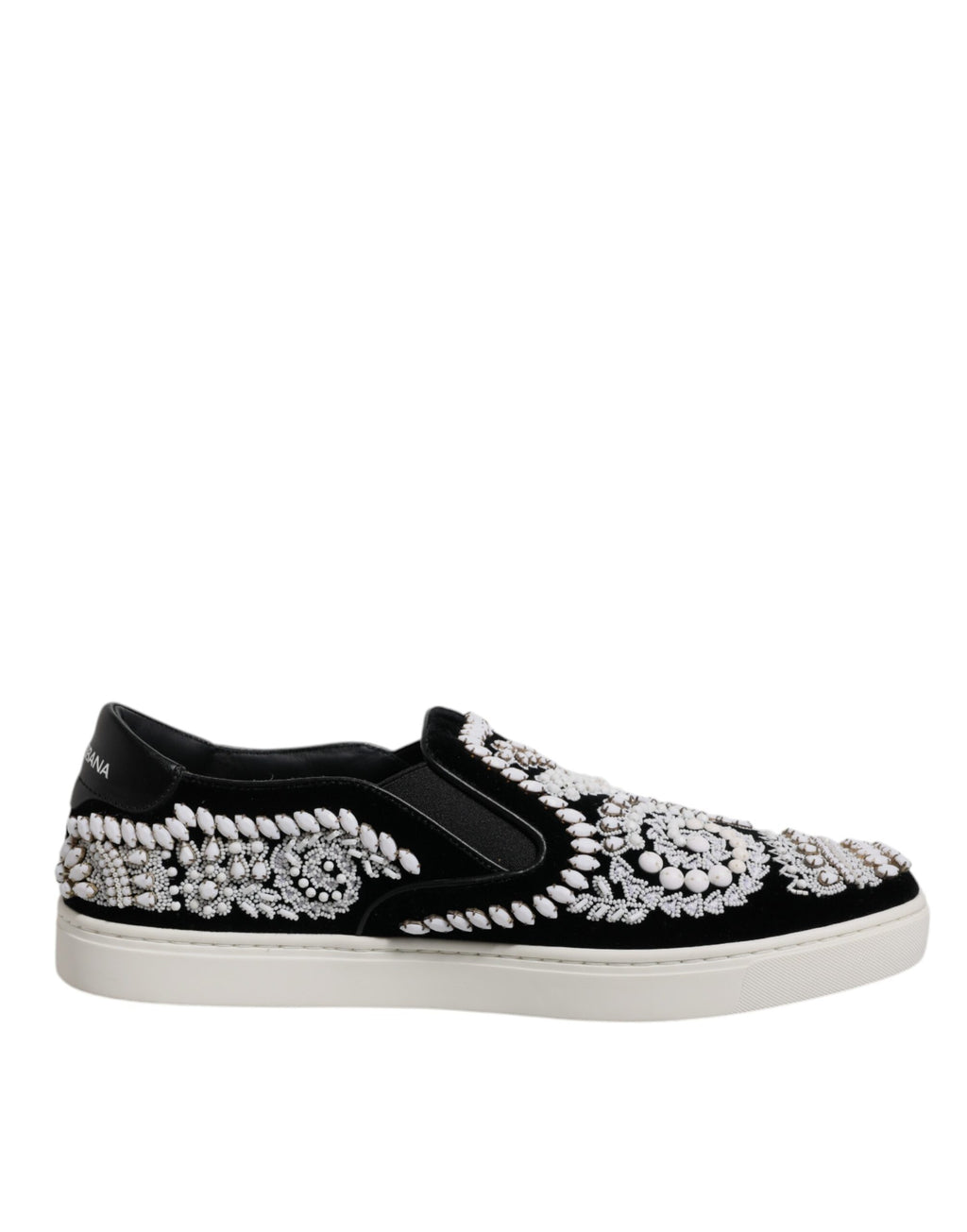 Dolce &amp; Gabbana – London – Schwarze Slipper mit Verzierung für Herren