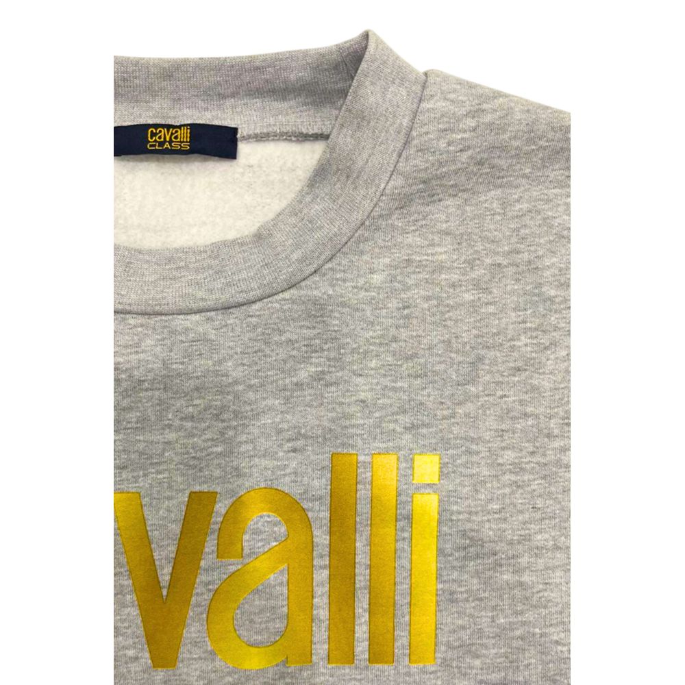 Cavalli Class Gray Cotton Men Sweater