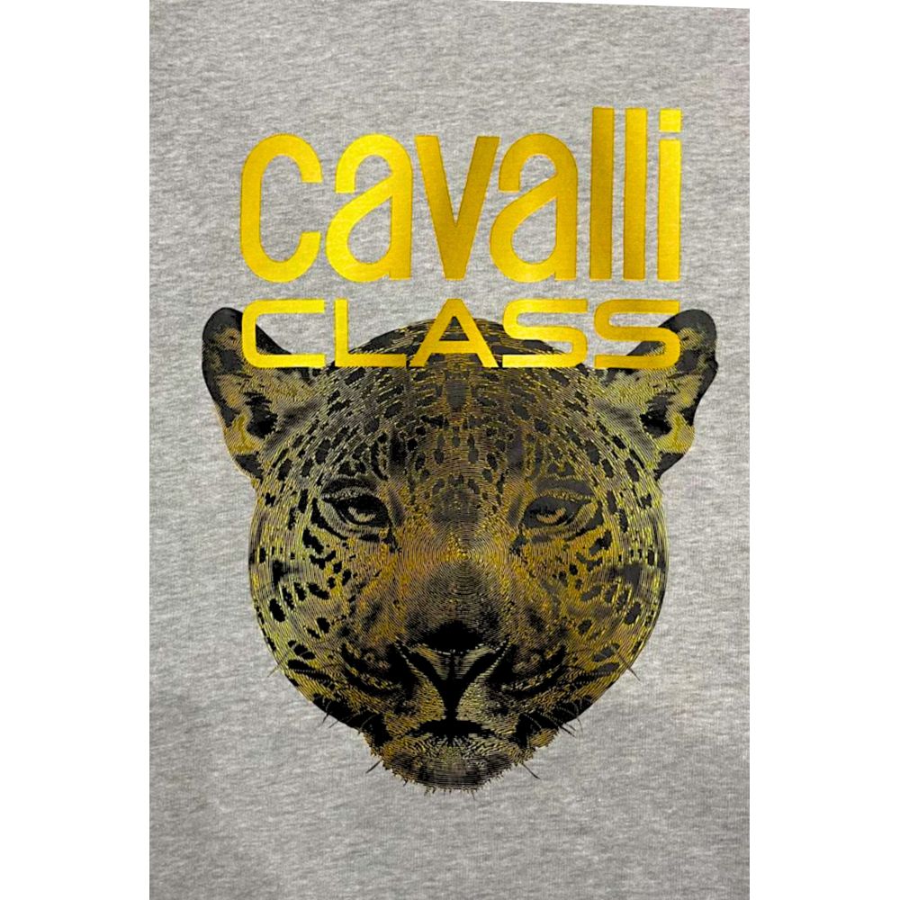 Cavalli Class Gray Cotton Men Sweater