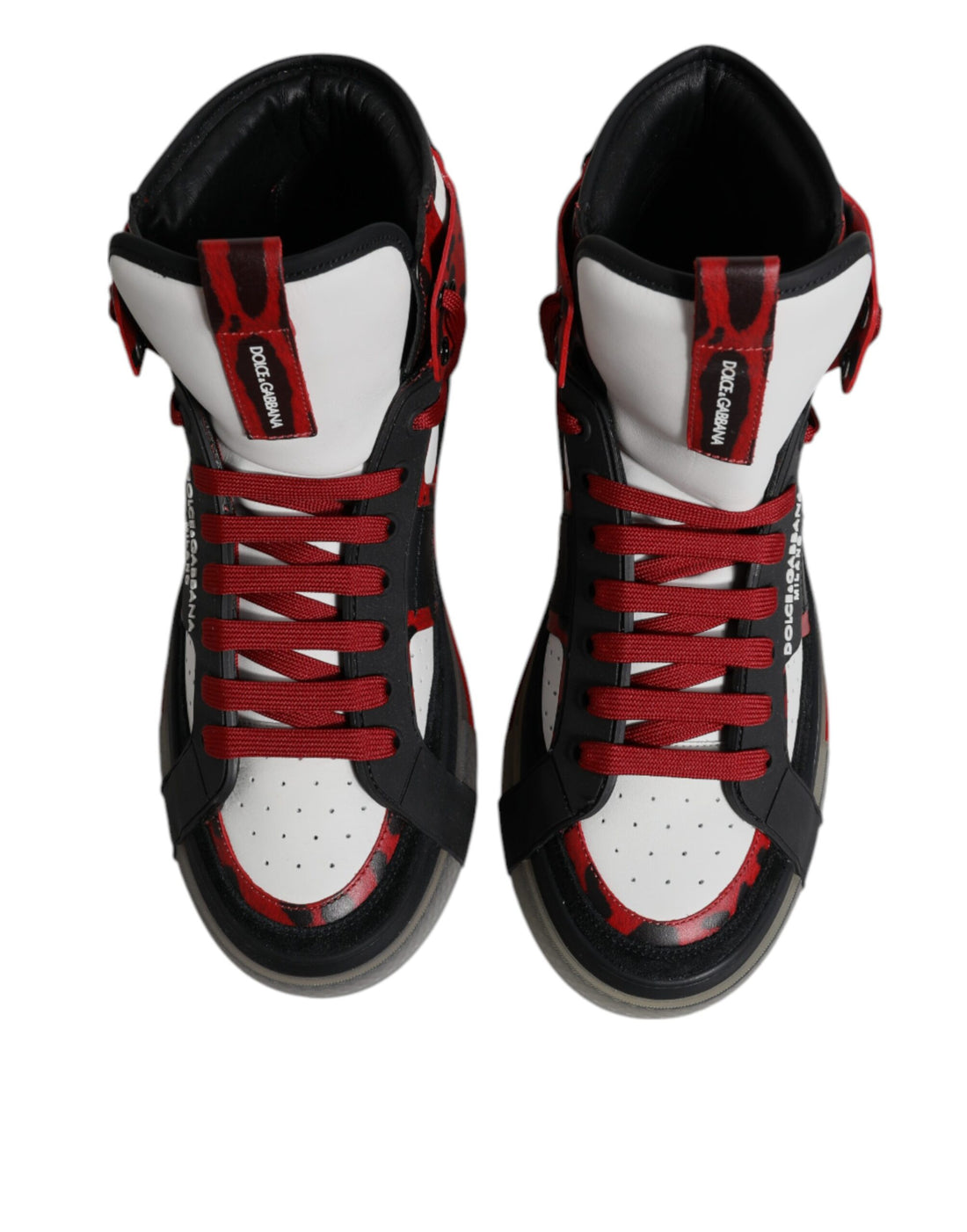 Dolce &amp; Gabbana Mehrfarbige High-Top-Sneakers aus Leder