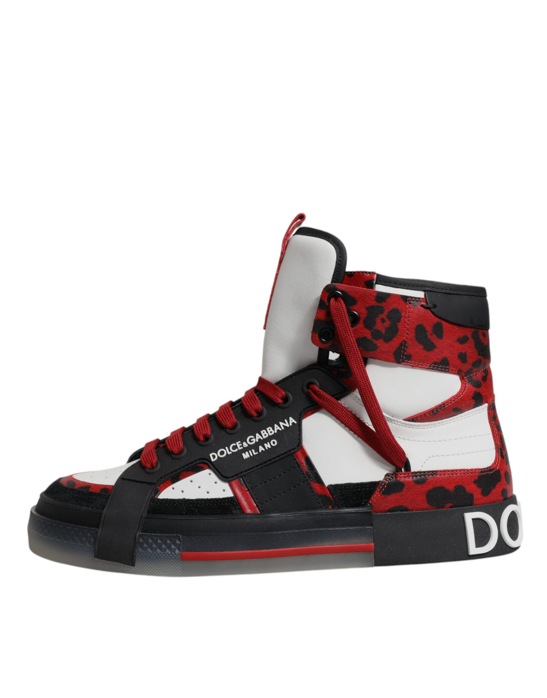 Dolce &amp; Gabbana Mehrfarbige High-Top-Sneakers aus Leder