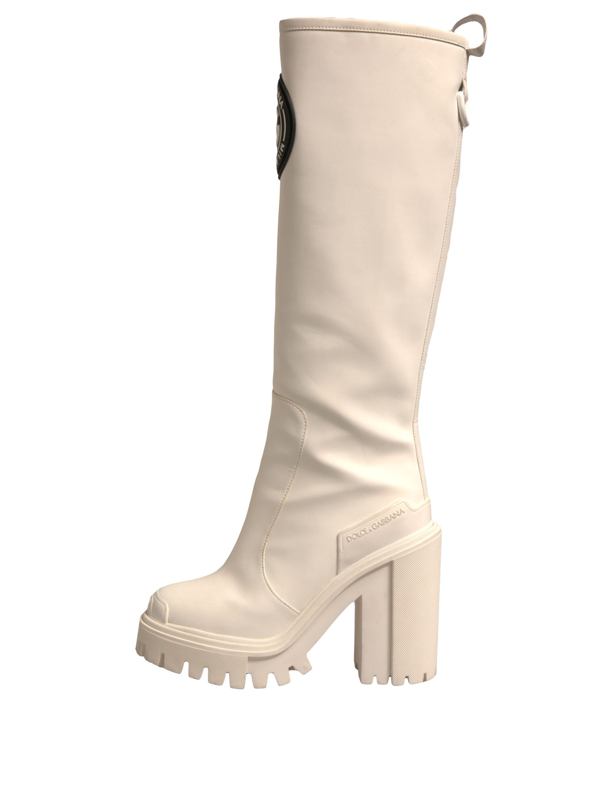 Dolce &amp; Gabbana – Weiße DG-Logo-Hi-Trekking-Plateau-Bikerstiefel