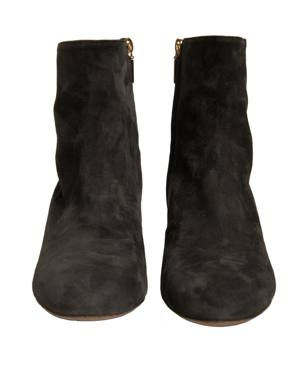 Dolce &amp; Gabbana – Schwarze Stiefeletten mit verziertem Absatz